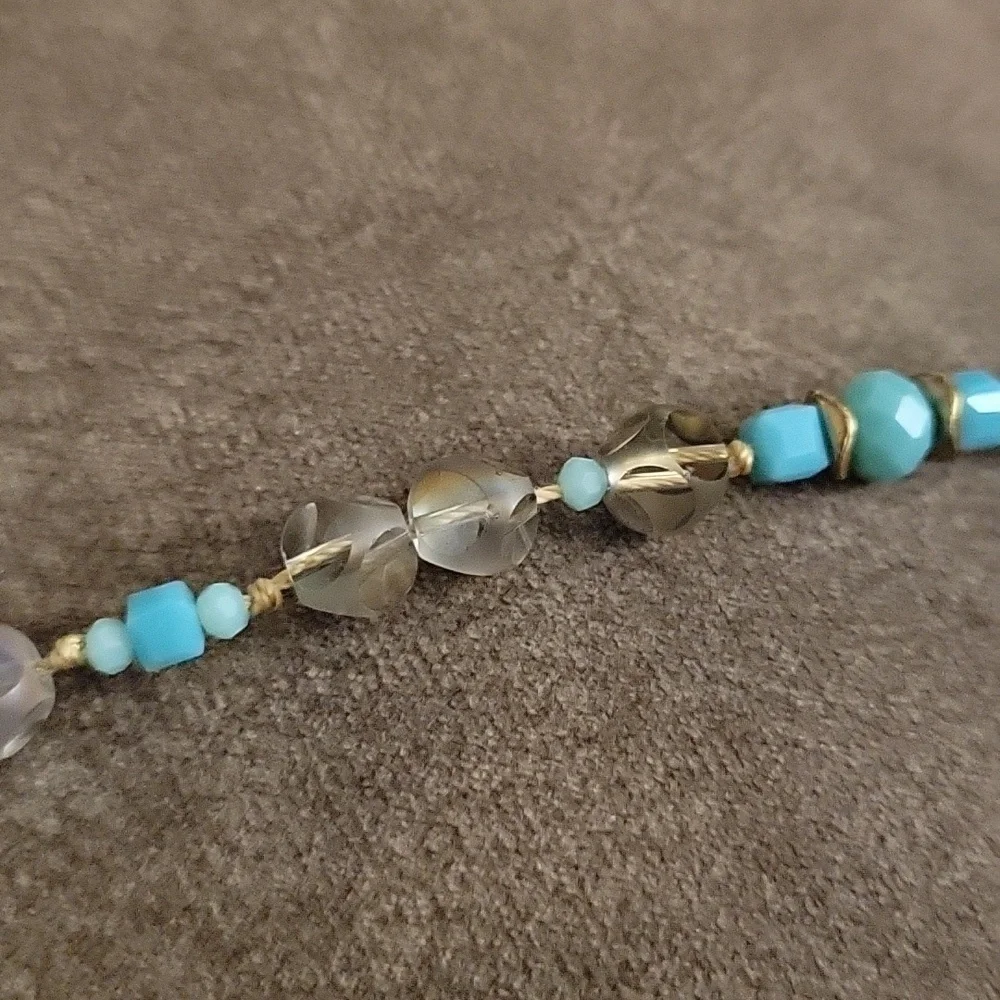 Handmade Long Vintage Czech Glass Knotted Necklace